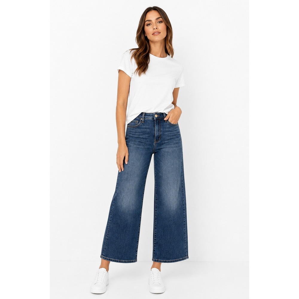 Kut From The Kloth Charlotte High Rise Wide Leg Ankle Jeans Fab Ab‎ Size 0 NEW